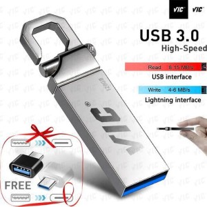 VIC 128GB USB3.0 Metal Flash Drives Portable Usb Drive Waterproof Memoria Usb Disk - Silver