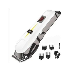 Geemy Rechargeable Cordless Shaving Machine With Battery Indicator Light - White